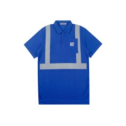 訂製藍色短袖工業制服  反光帶工程制服  救護反光Polo恤  救護中心 D424 訂製藍色短袖工業制服  反光帶工程制服  救護反光Polo恤  救護中心 D424